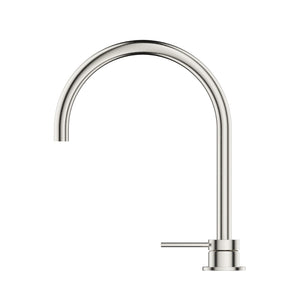 BELLA VISTA MICA GOOSENECK HOB SINK/BASIN MIXER SET 311MM BRUSHED NICKEL