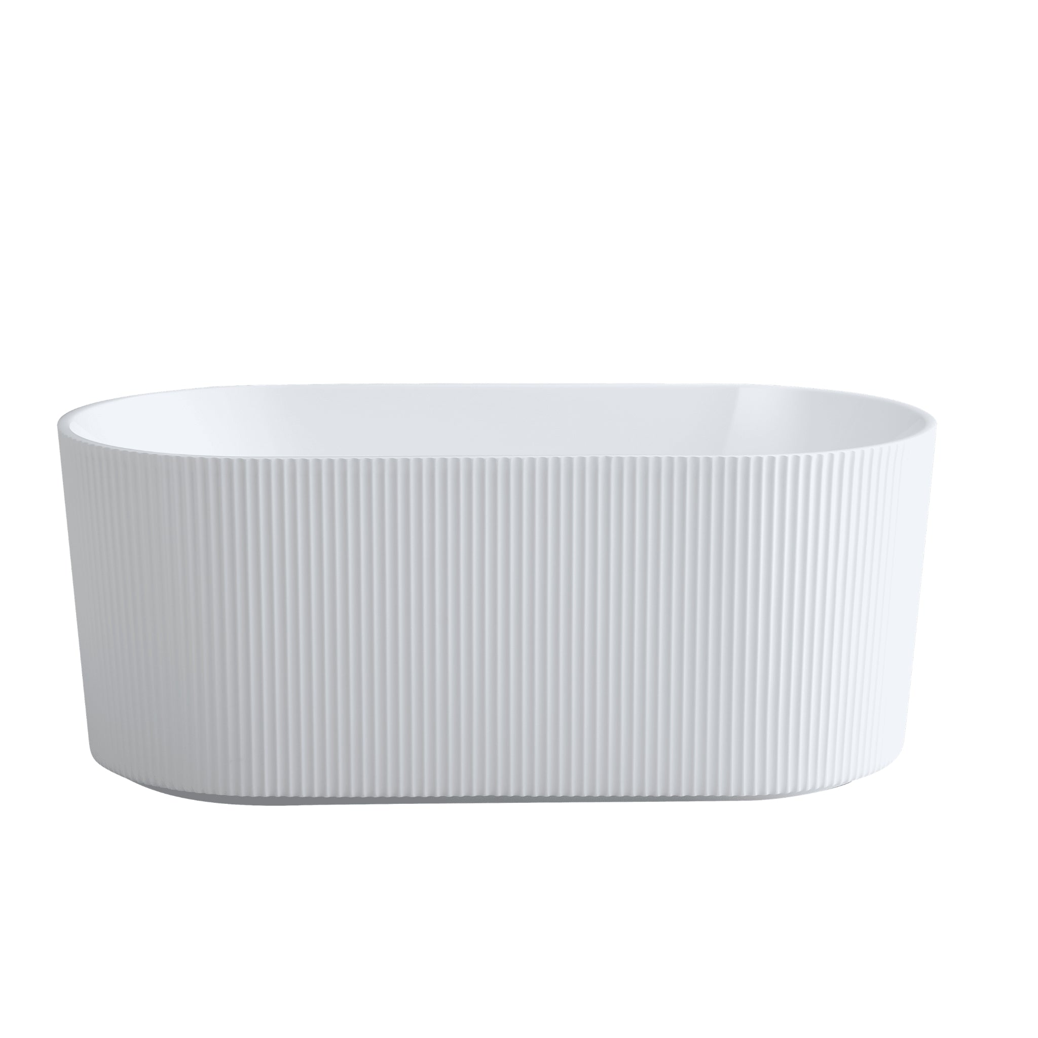 VITO AYANA FLUTED FREESTANDING BATHTUB MATTE WHITE (AVAILABLE IN 1500MM AND 1700MM)
