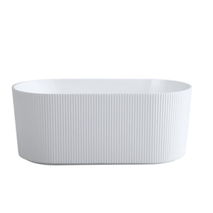 VITO AYANA FLUTED FREESTANDING BATHTUB MATTE WHITE (AVAILABLE IN 1500MM AND 1700MM)