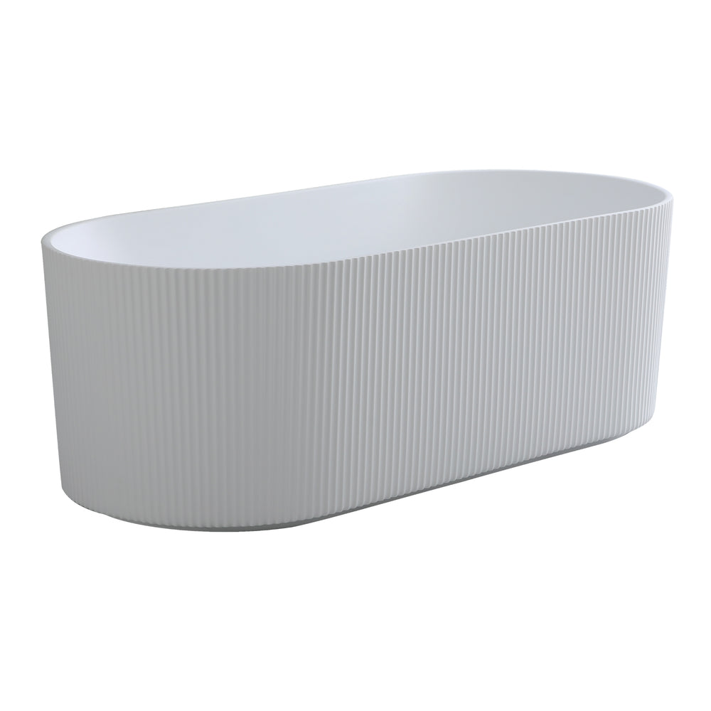 VITO AYANA FLUTED FREESTANDING BATHTUB GLOSS WHITE (AVAILABLE IN 1500MM AND 1700MM)