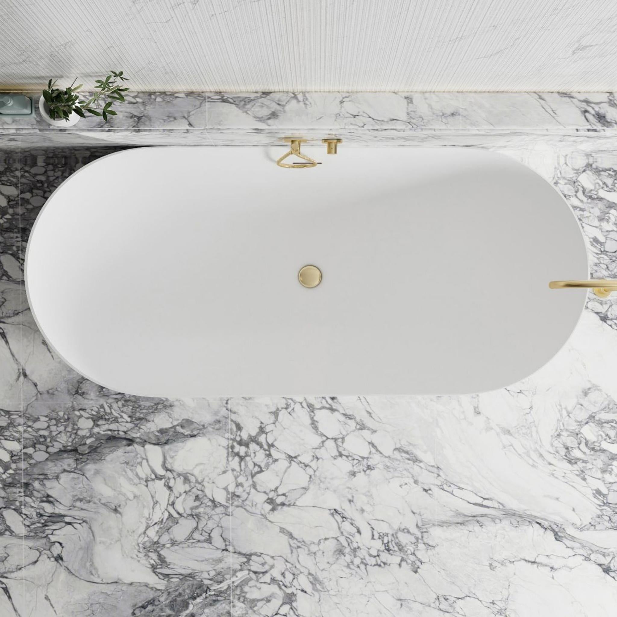 ATTICA BONDI FREE STANDING OVERFLOW BATHTUB MATTE WHITE (AVAILABLE IN 1500MM AND 1700MM)