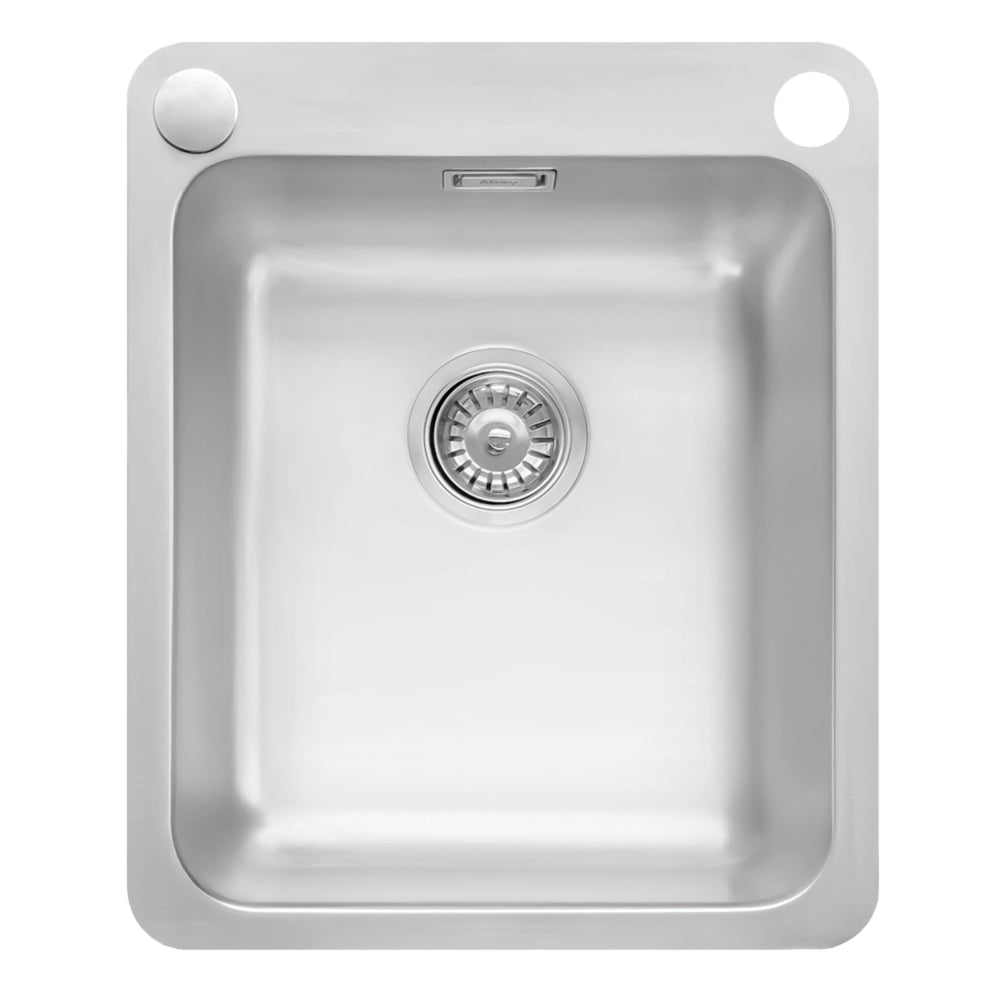 SCHOCK SINGLE BOWL LAUNDRY SINK WITH DUAL BYPASS AND OVERFLOW STAINLESS STEEL 406MM