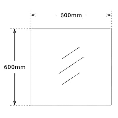 AQUAPERLA SQUARE NON LED MIRROR SILVER 600MM