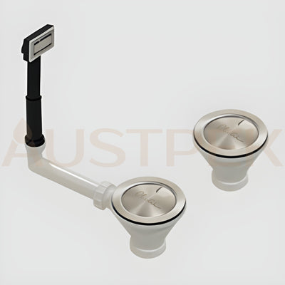 OLIVERI SANTORINI DOUBLE BOWL UNDERMOUNT KITCHEN SINK WITH OVERFLOW BLACK 860MM