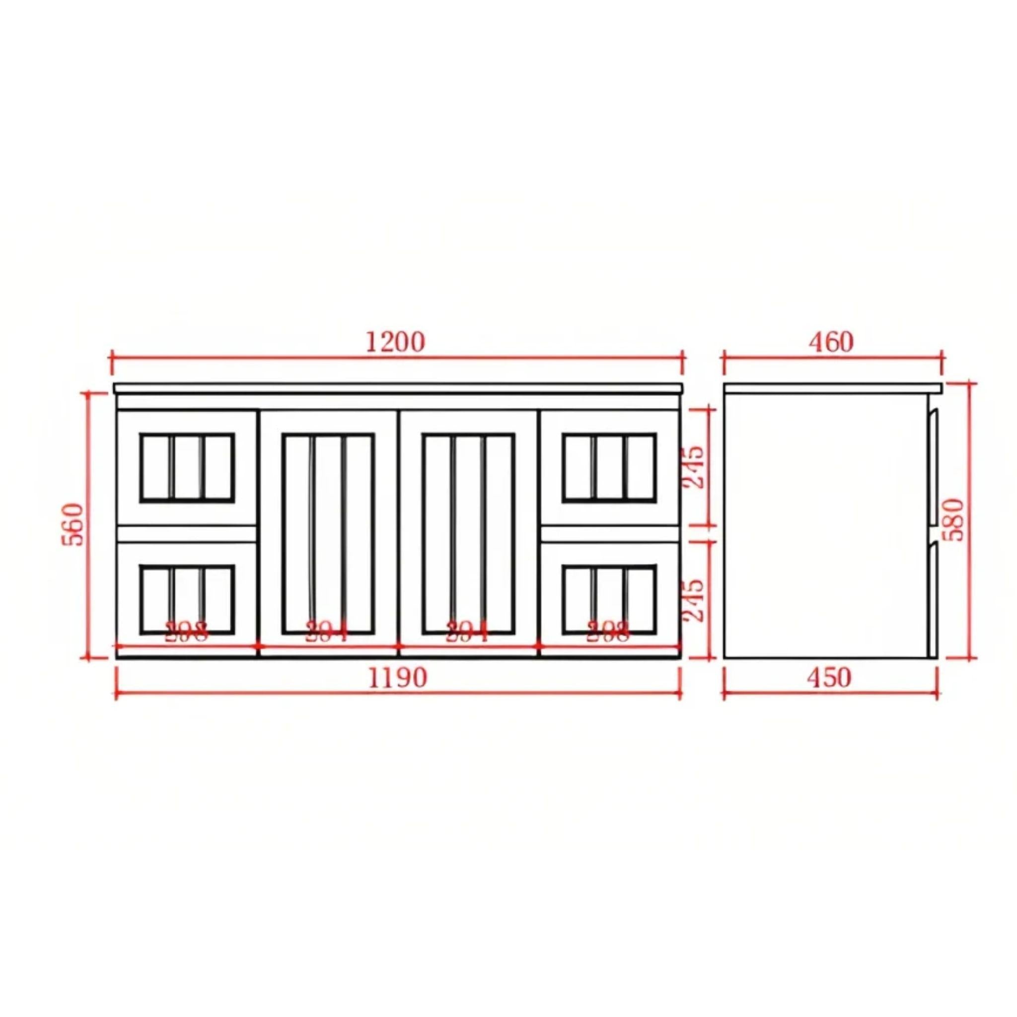 CETO ACACIA SHAKER MATTE WHITE 1200MM SINGLE BOWL WALL HUNG VANITY
