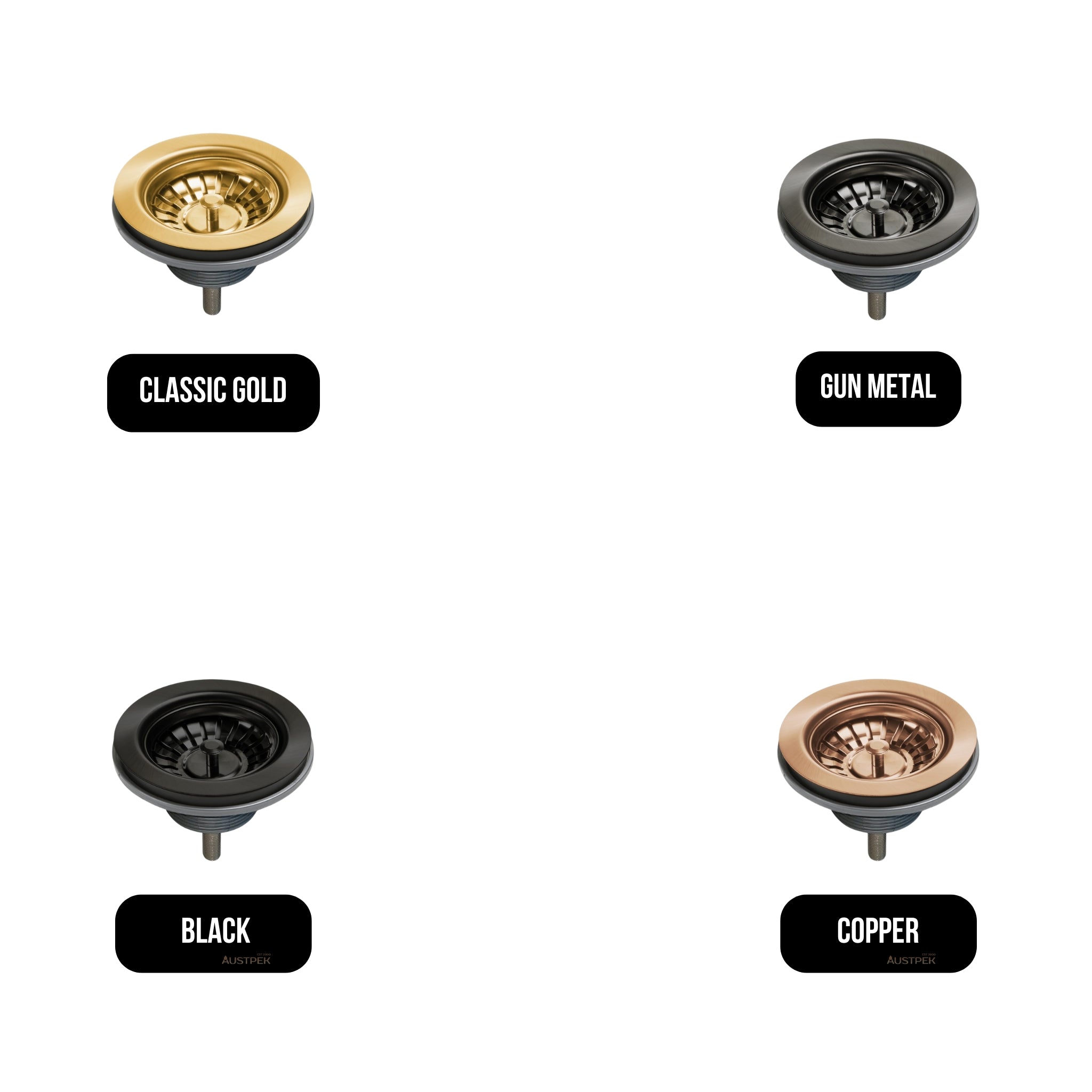 OLIVERI BASKET WASTE WITH EXTENDED SCREW LENGTH 118MM BLACK