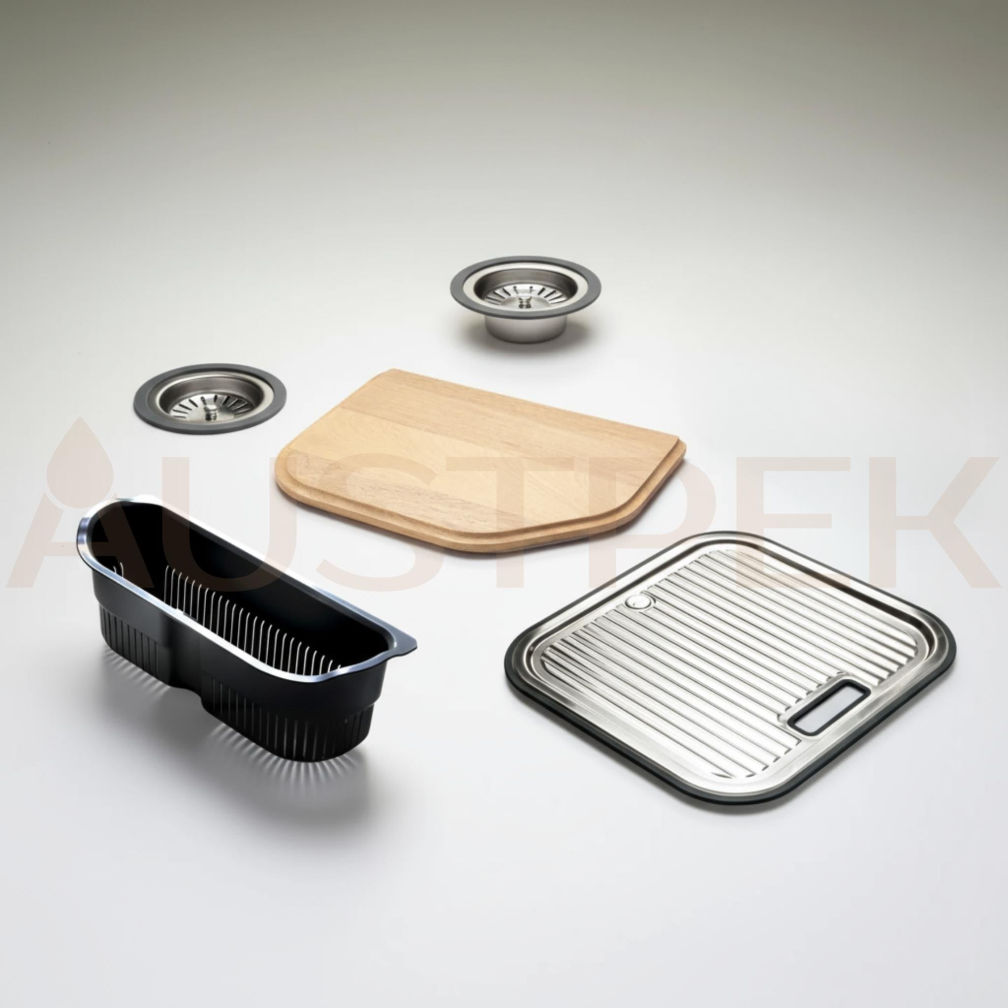 OLIVERI NU-PETITE DOUBLE BOWL UNDERMOUNT ALFRESCO AND KITCHEN SINK STAINLESS STEEL 881MM