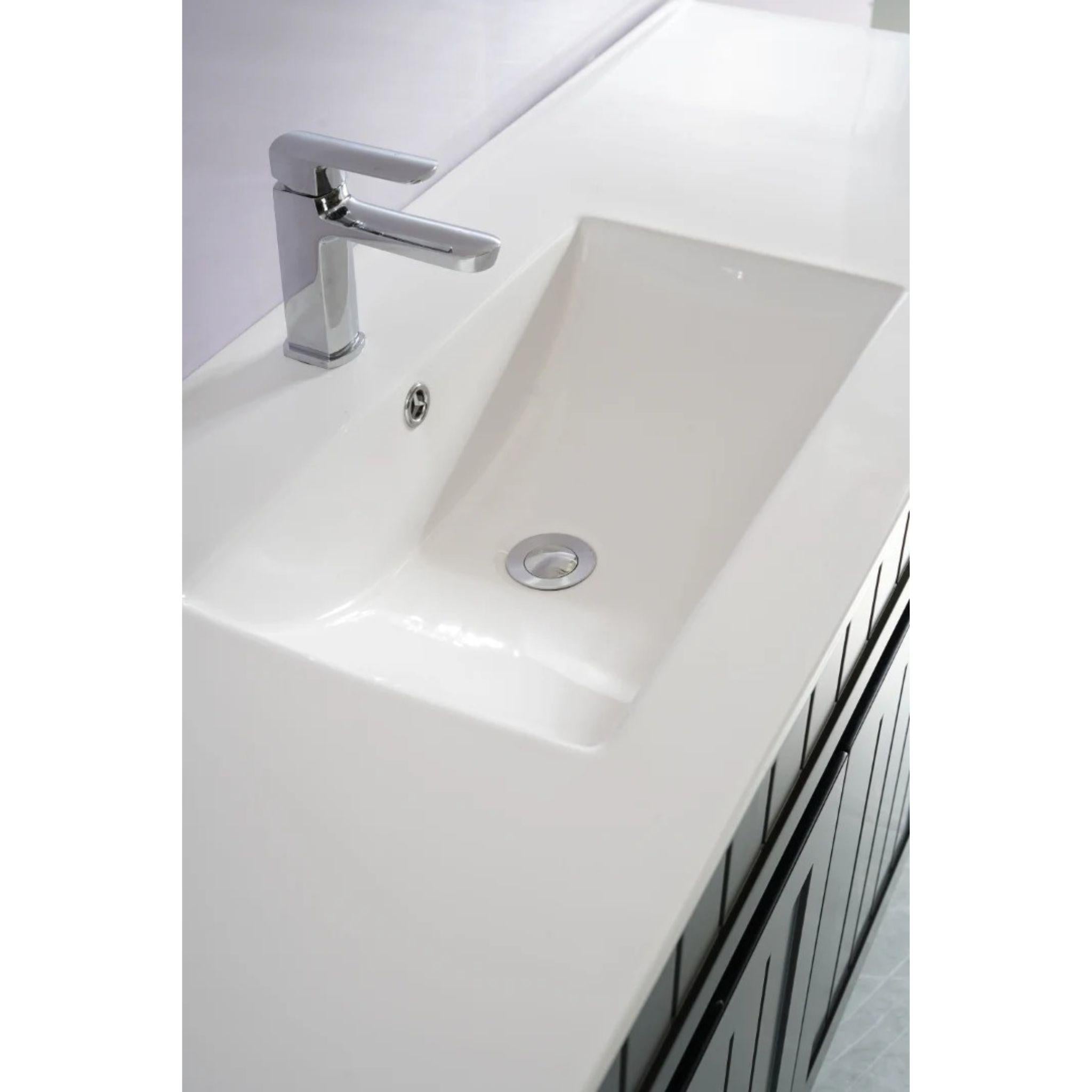 CETO ACACIA SHAKER MATTE BLACK 1500MM SINGLE BOWL FLOOR STANDING VANITY