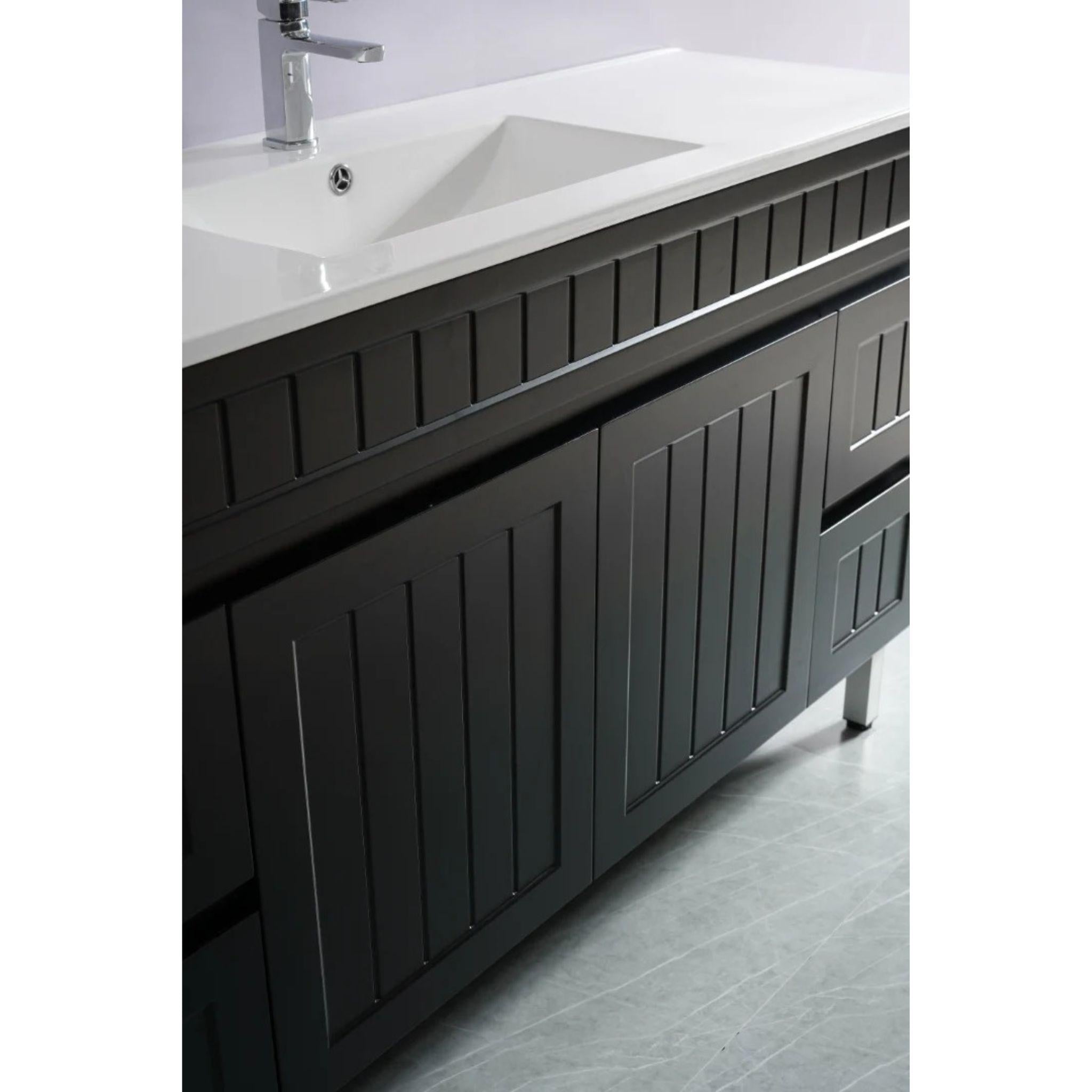 CETO ACACIA SHAKER MATTE BLACK 1500MM SINGLE BOWL FLOOR STANDING VANITY