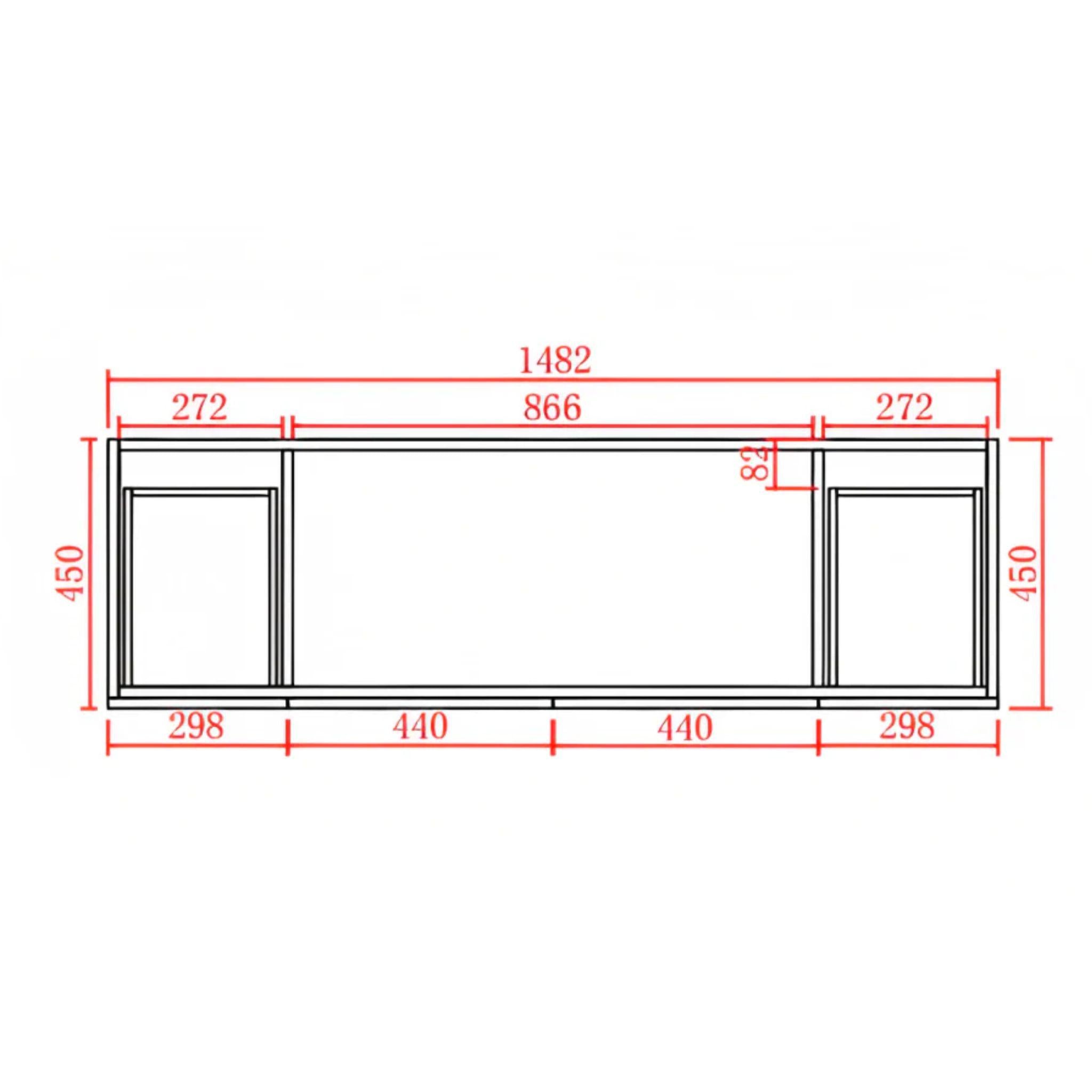CETO ACACIA SHAKER MATTE BLACK 1500MM DOUBLE BOWL FLOOR STANDING VANITY