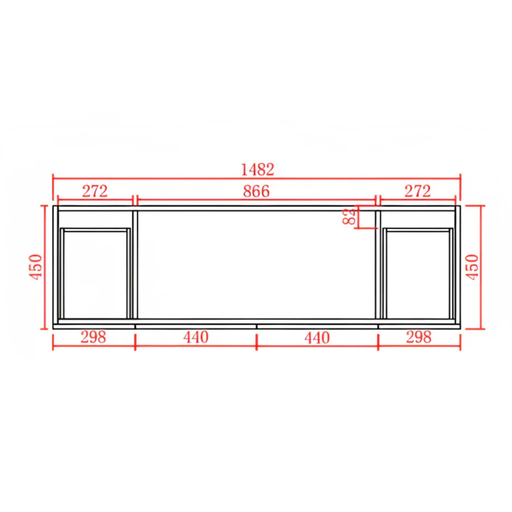 CETO ACACIA SHAKER MATTE BLACK 1500MM SINGLE BOWL FLOOR STANDING VANITY