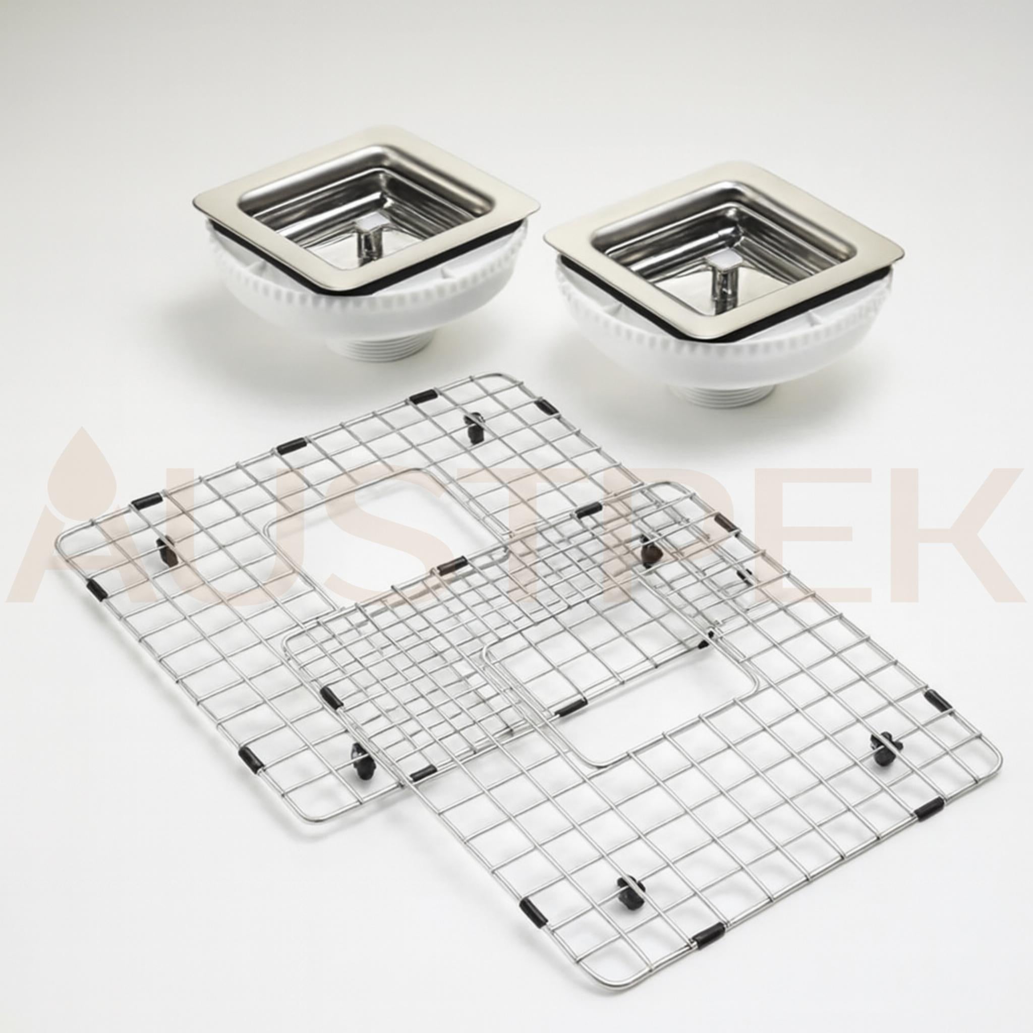 OLIVERI PROFESSIONAL DOUBLE BOWL UNDERMOUNT BUTLER SINK WITH APRON STAINLESS STEEL 835MM