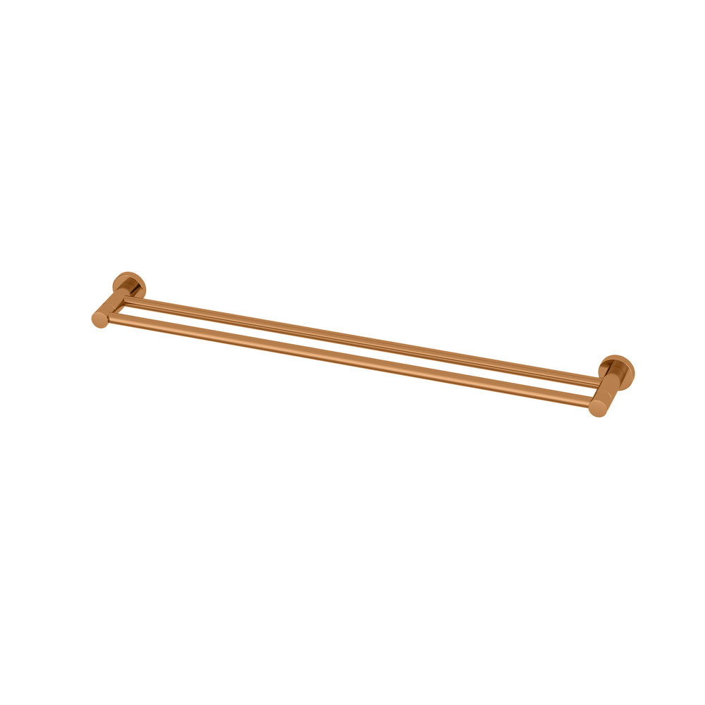AMOZA DOUBLE TOWEL RAIL 800MM BRUSHED COPPER