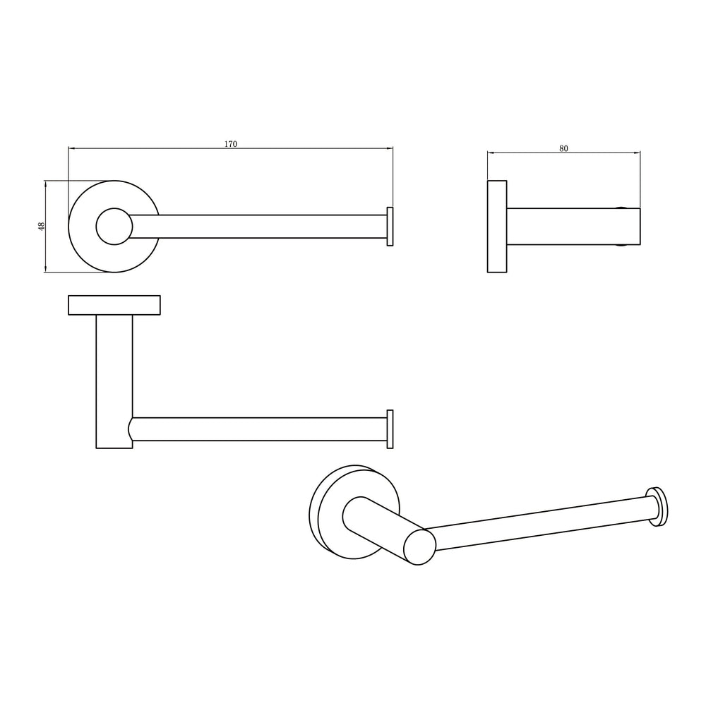 AMOZA TOILET ROLL HOLDER 170MM CHROME
