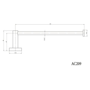 AMOZA TOWEL HOLDER 270MM BRUSHED GOLD