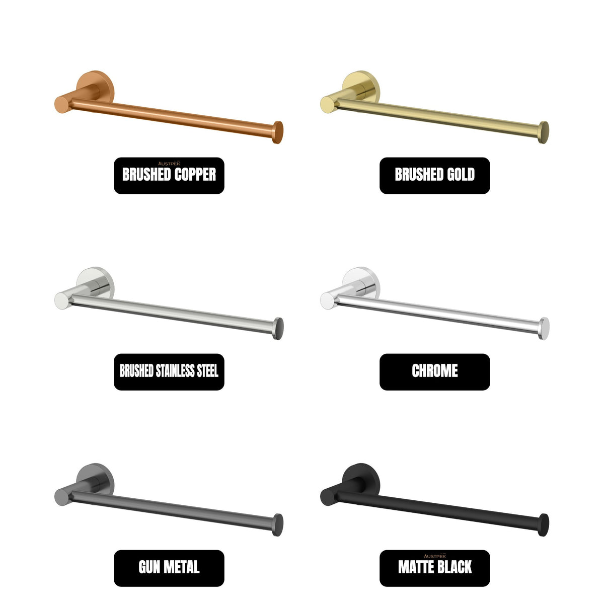 AMOZA TOWEL HOLDER 270MM BRUSHED STAINLESS STEEL