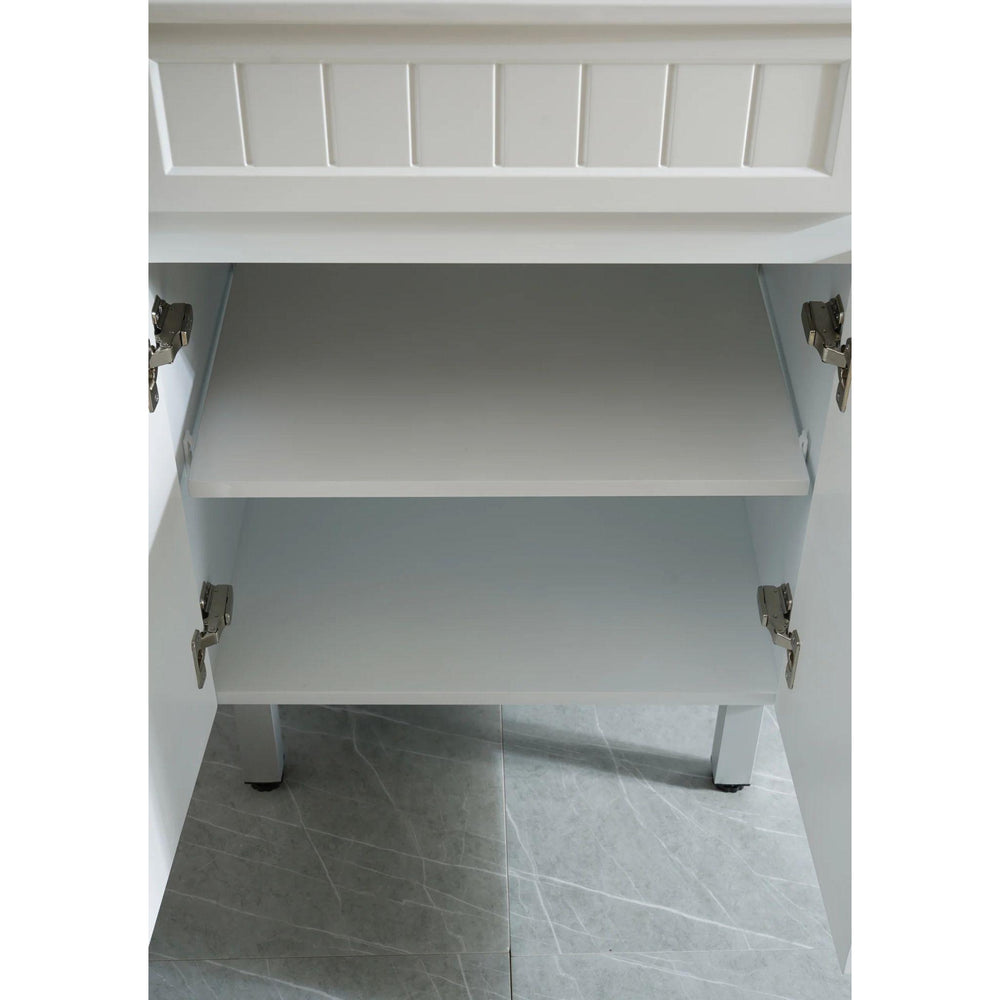 CETO ACACIA SHAKER MATTE WHITE 600MM SINGLE BOWL FLOOR STANDING VANITY