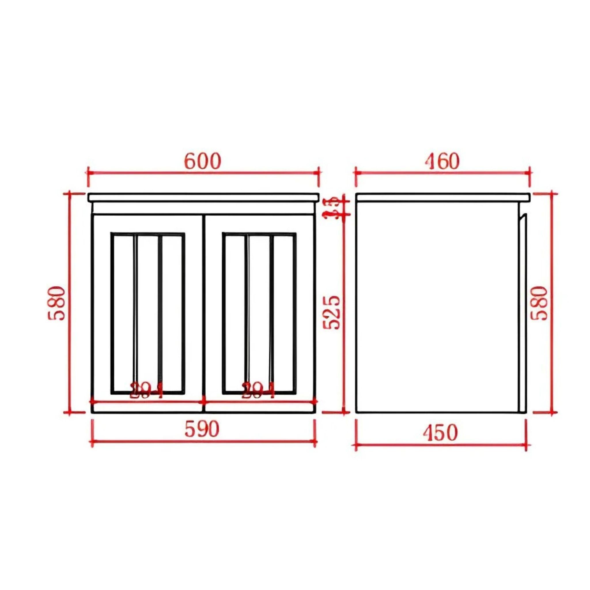 CETO ACACIA SHAKER MATTE BLACK 600MM SINGLE BOWL WALL HUNG VANITY