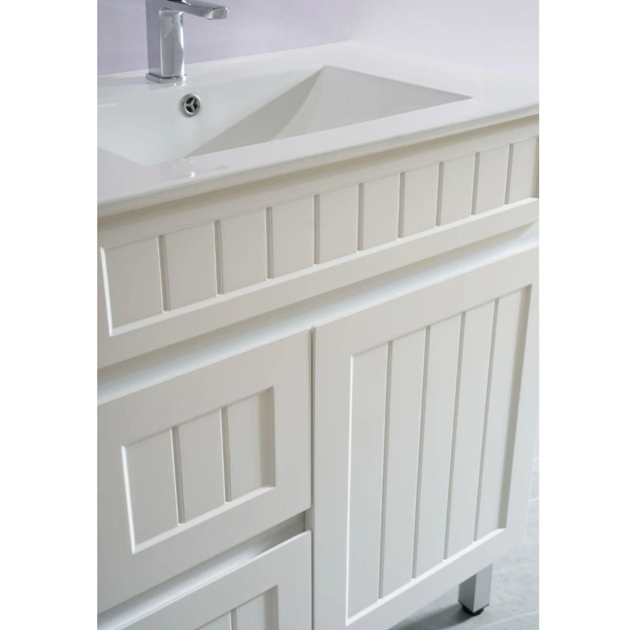CETO ACACIA SHAKER MATTE WHITE 750MM FLOOR STANDING VANITY (AVAILABLE IN LEFT HAND DRAWER AND RIGHT HAND DRAWER)