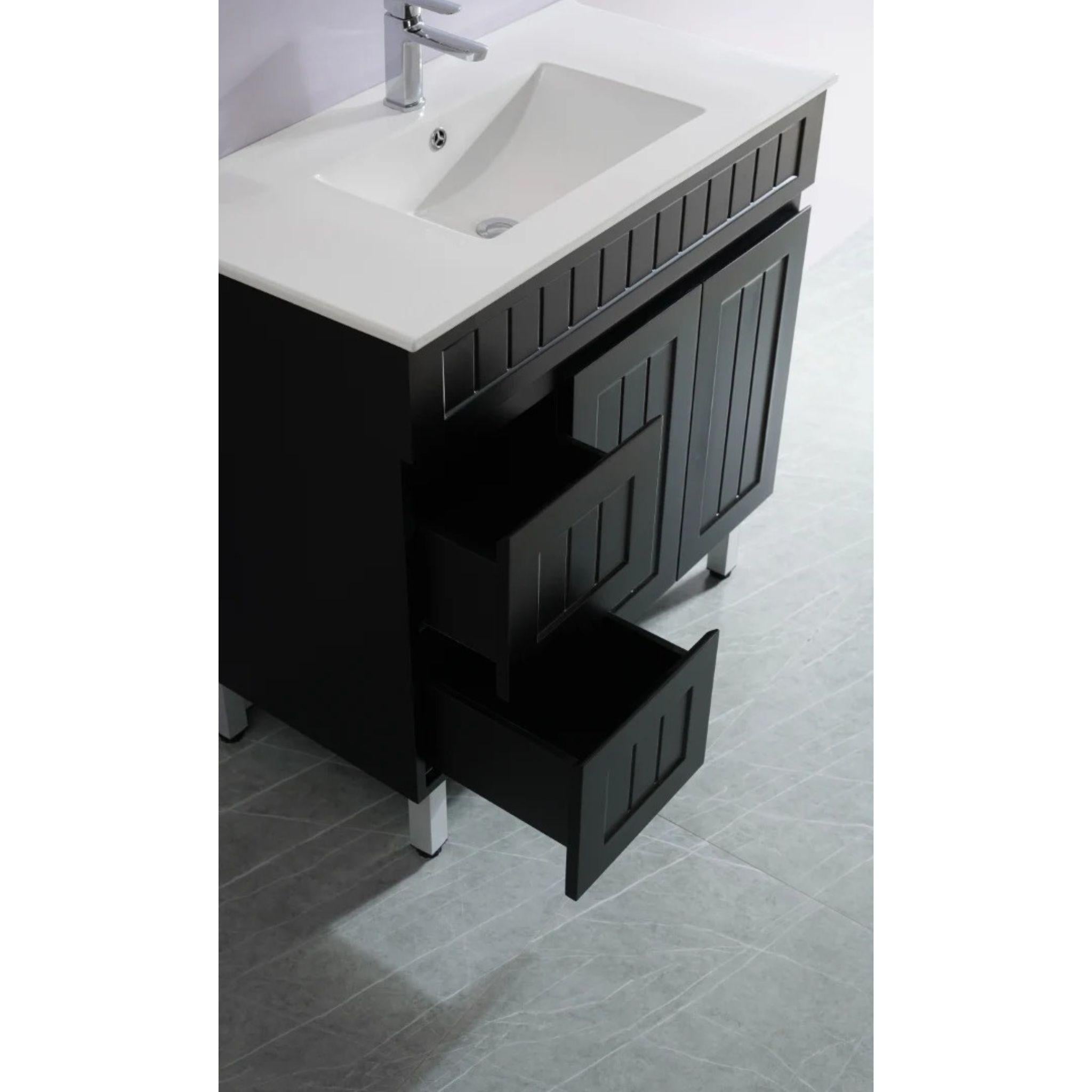 CETO ACACIA SHAKER MATTE BLACK 900MM FLOOR STANDING VANITY (AVAILABLE IN LEFT HAND DRAWER AND RIGHT HAND DRAWER)