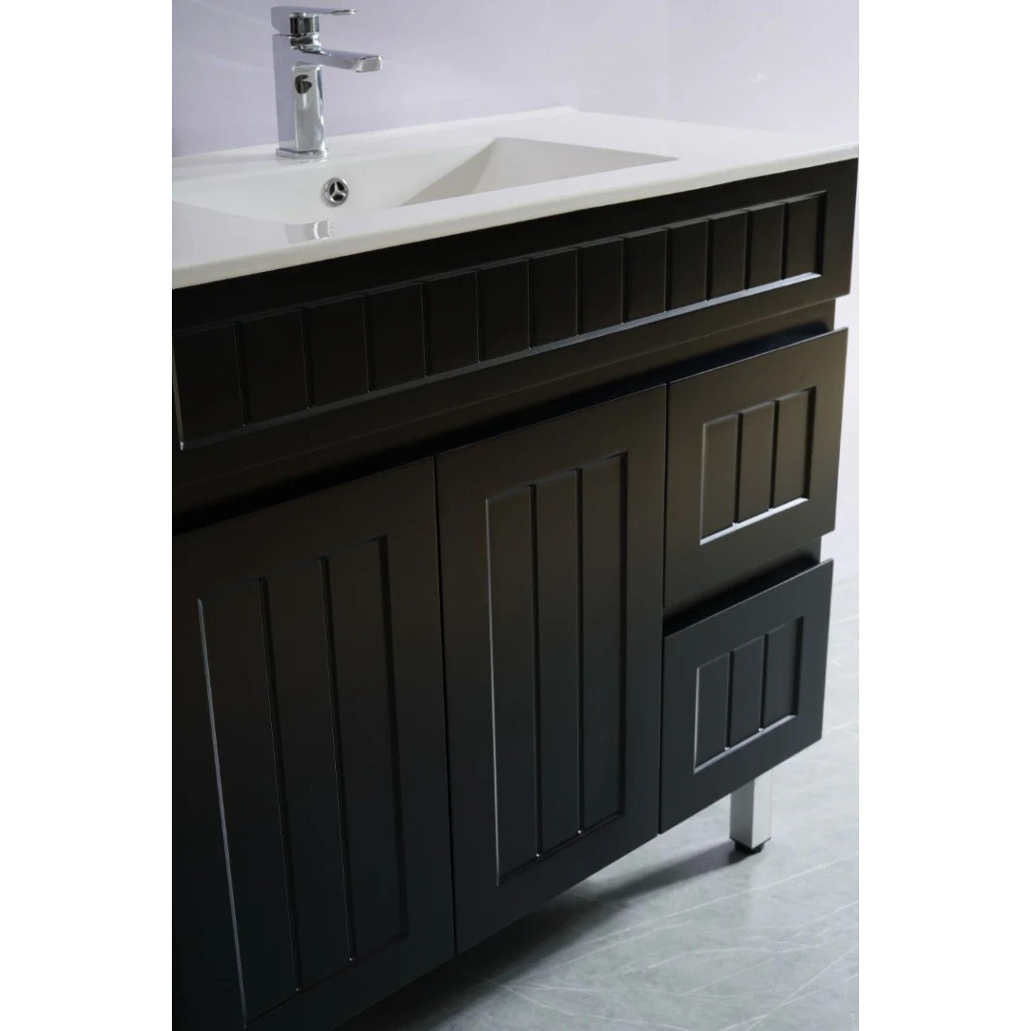 CETO ACACIA SHAKER MATTE BLACK 900MM FLOOR STANDING VANITY (AVAILABLE IN LEFT HAND DRAWER AND RIGHT HAND DRAWER)