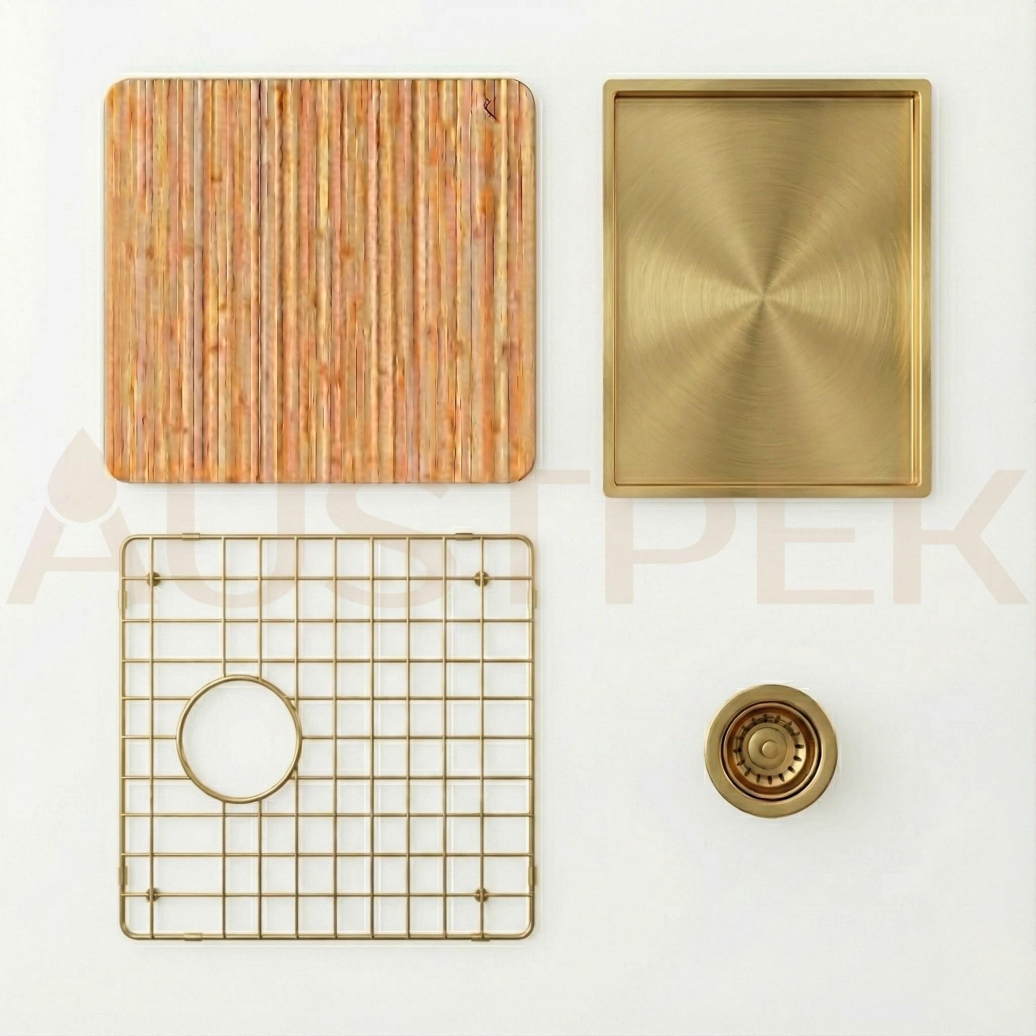 OLIVERI SPECTRA SINGLE BOWL KITCHEN AND LAUNDRY SINK BRUSHED GOLD 540MM