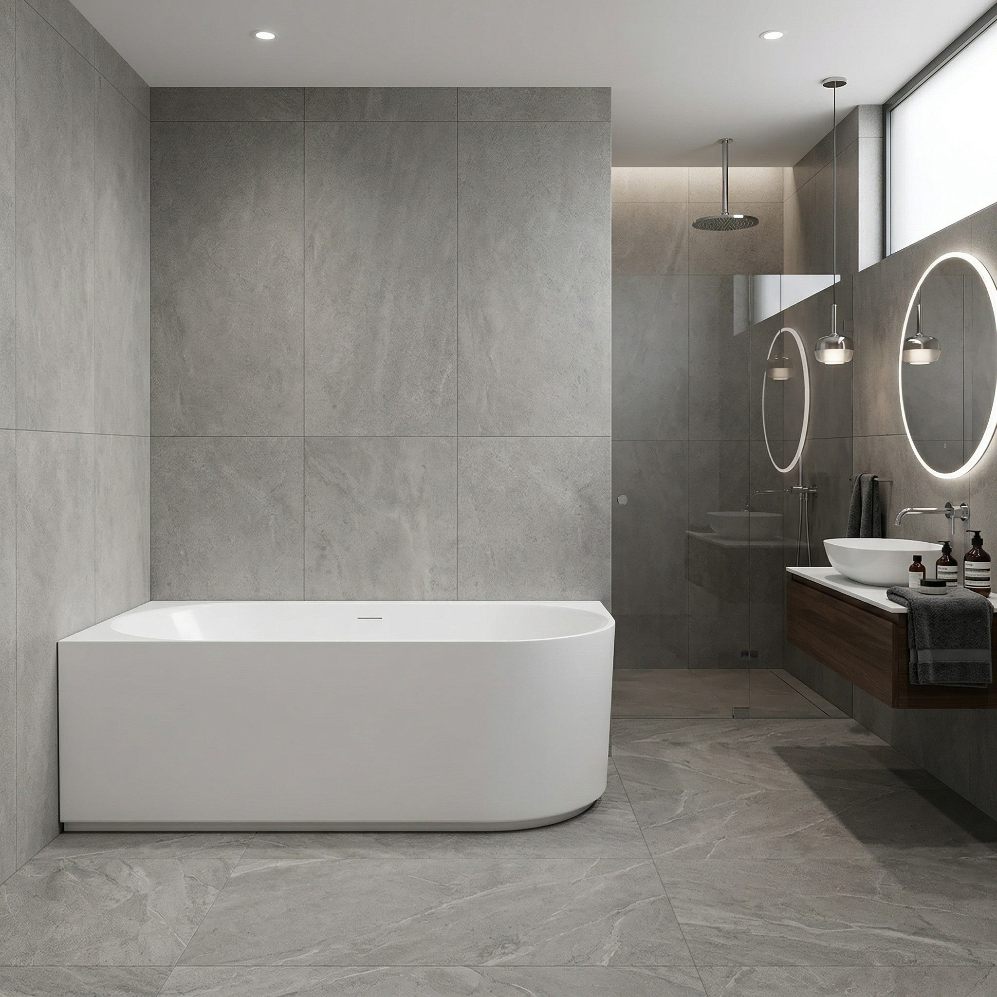 ATTICA CELINE LEFT CORNER BATHTUB WITH OVERFLOW MATTE WHITE (AVAILABLE IN 1500MM AND 1700MM)