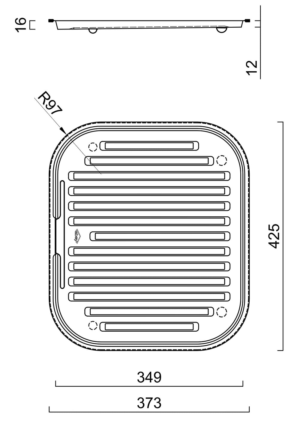 SCHOCK DISH TRAY STAINLESS STEEL