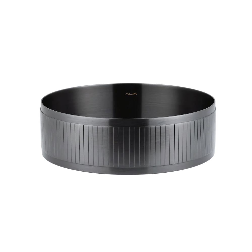 ALIA TEXTURED-SS ABOVE COUNTER BASIN STAINLESS STEEL GUNMETAL GREY 400MM