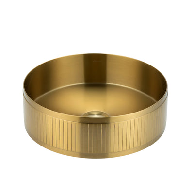 ALIA TEXTURED-SS ABOVE COUNTER BASIN STAINLESS STEEL BRUSHED GOLD 400MM