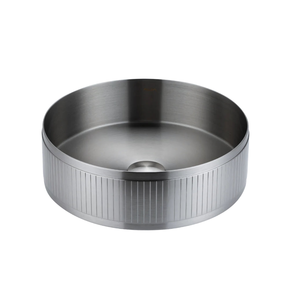 ALIA TEXTURED-SS ABOVE COUNTER BASIN STAINLESS STEEL BRUSHED SILVER 400MM