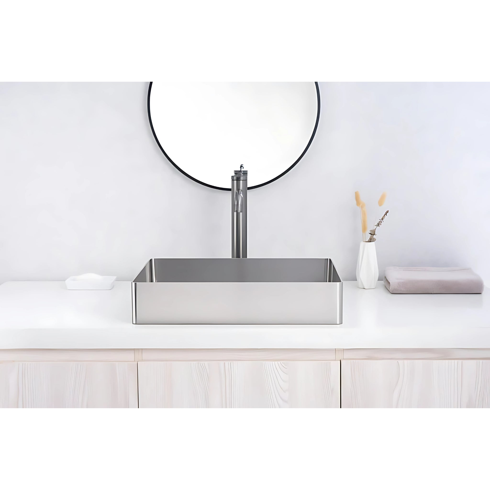 ALIA SS ABOVE COUNTER BASIN STAINLESS STEEL BRUSHED SILVER 500MM