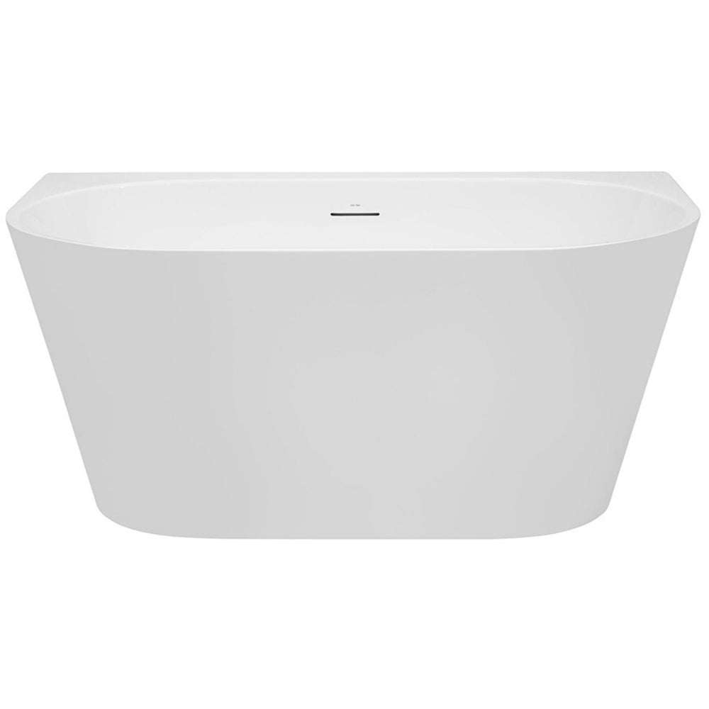 DECINA ALEGRA BACK-TO-WALL FREESTANDING BATH WITH INTEGRATED OVERFLOW GLOSS WHITE 1400MM