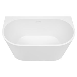 DECINA ALEGRA BACK-TO-WALL FREESTANDING BATH WITH INTEGRATED OVERFLOW GLOSS WHITE 1400MM
