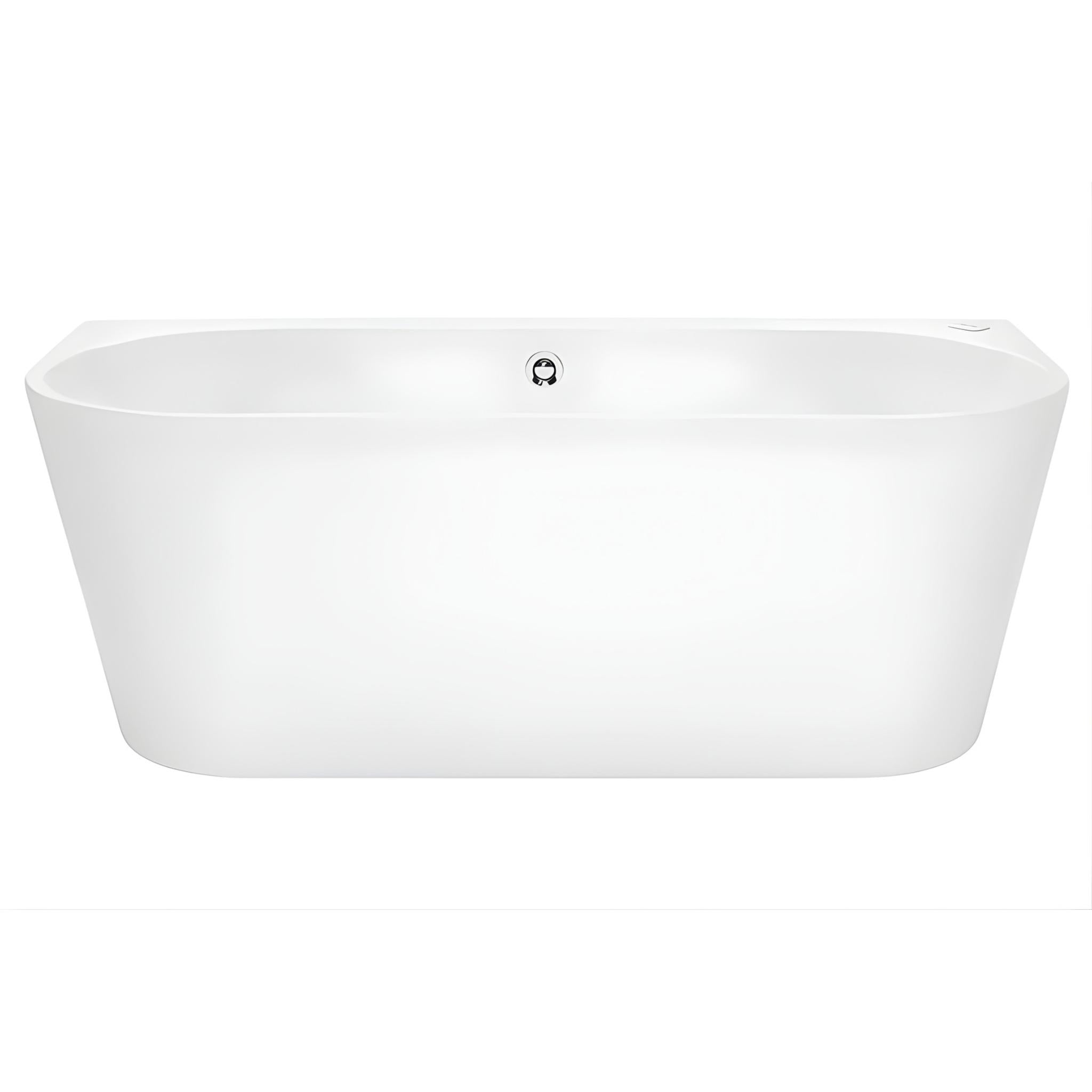 DECINA ALEGRA CONTOUR BACK-TO-WALL FREESTANDING SPA BATHTUB GLOSS WHITE (AVAILABLE IN 1500MM AND 1700MM) WITH 12-JETS