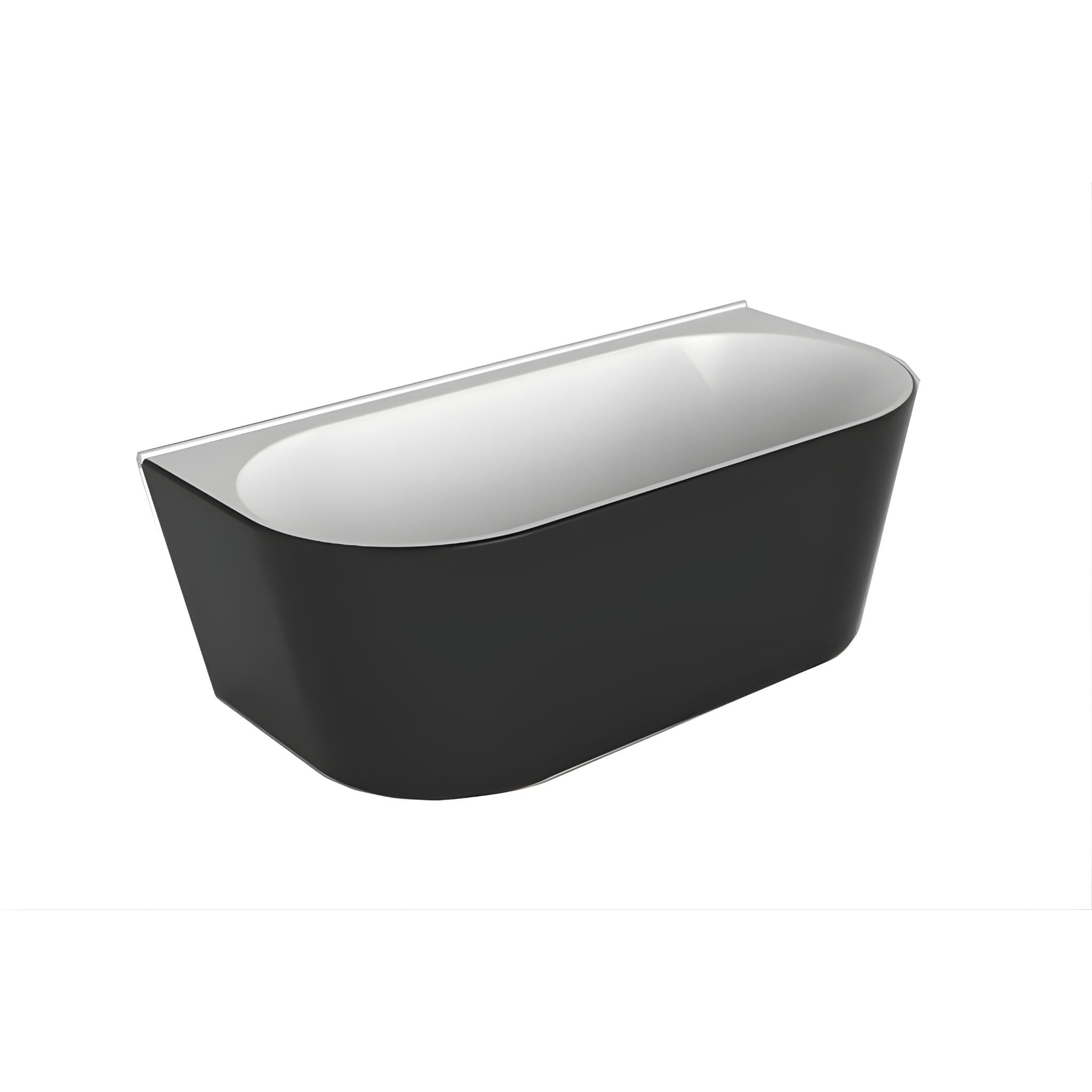 DECINA ALEGRA BACK-TO-WALL FREESTANDING BATH GLOSS BLACK 1700MM
