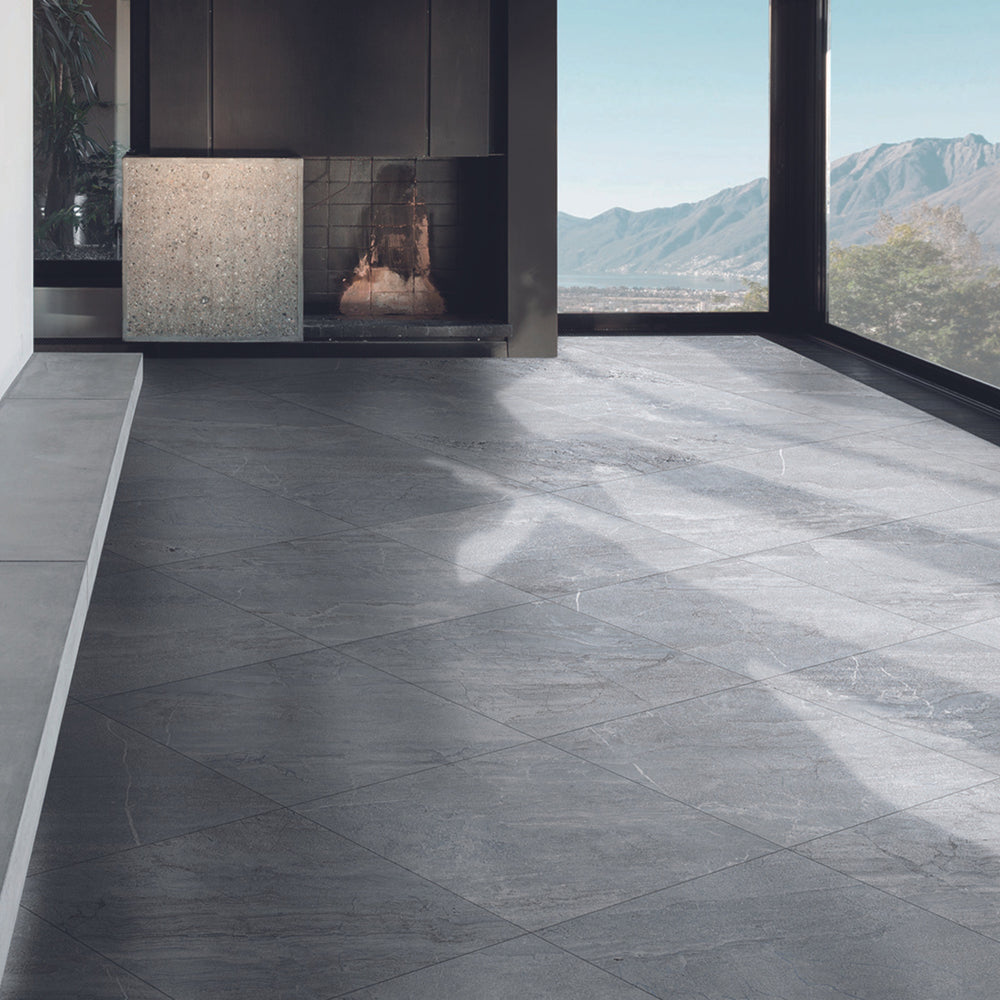 EVERSTONE AGATHOS GREY MATTE 600X600MM SQUARE TILE (PER BOX)