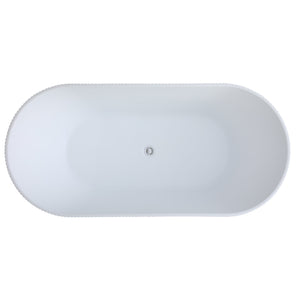 CETO ALLY GROOVE OVAL FREESTANDING BATHTUB MATTE WHITE (AVAILABLE IN 1500MM AND 1700MM)