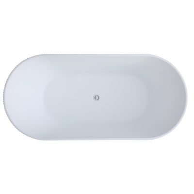 CETO ALLY GROOVE OVAL FREESTANDING BATHTUB MATTE WHITE (AVAILABLE IN 1500MM AND 1700MM)