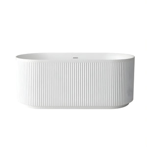 ATTICA HAVANA FLUTED FREESTANDING BATHTUB WITH INTEGRATED OVERFLOW GLOSS WHITE (AVAILABLE IN 1500MM AND 1700MM)
