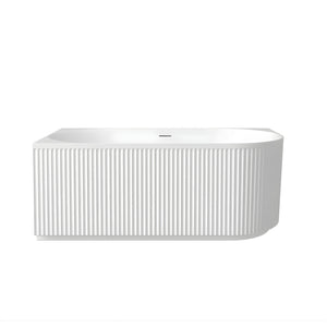 ATTICA HAVANA FLUTED LEFT CORNER BATHTUB WITH OVERFLOW GLOSS WHITE (AVAILABLE IN 1500MM AND 1700MM)