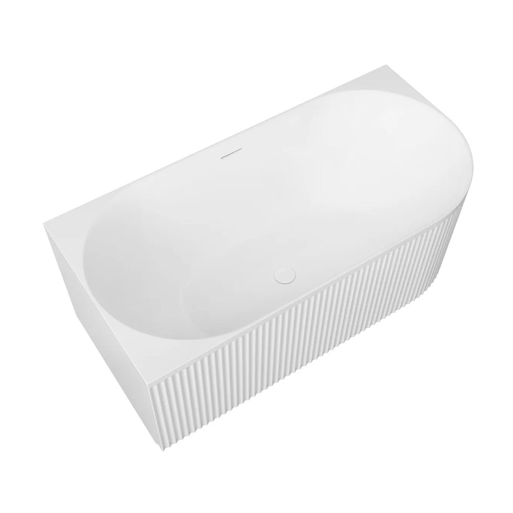ATTICA HAVANA FLUTED LEFT CORNER BATHTUB WITH OVERFLOW GLOSS WHITE (AVAILABLE IN 1500MM AND 1700MM)