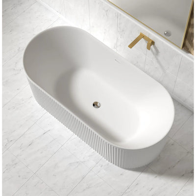 ATTICA HAVANA FLUTED FREESTANDING BATHTUB WITH INTEGRATED OVERFLOW MATTE WHITE (AVAILABLE IN 1500MM AND 1700MM)