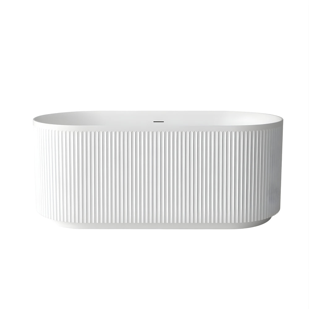 ATTICA HAVANA FLUTED FREESTANDING BATHTUB WITH INTEGRATED OVERFLOW MATTE WHITE (AVAILABLE IN 1500MM AND 1700MM)