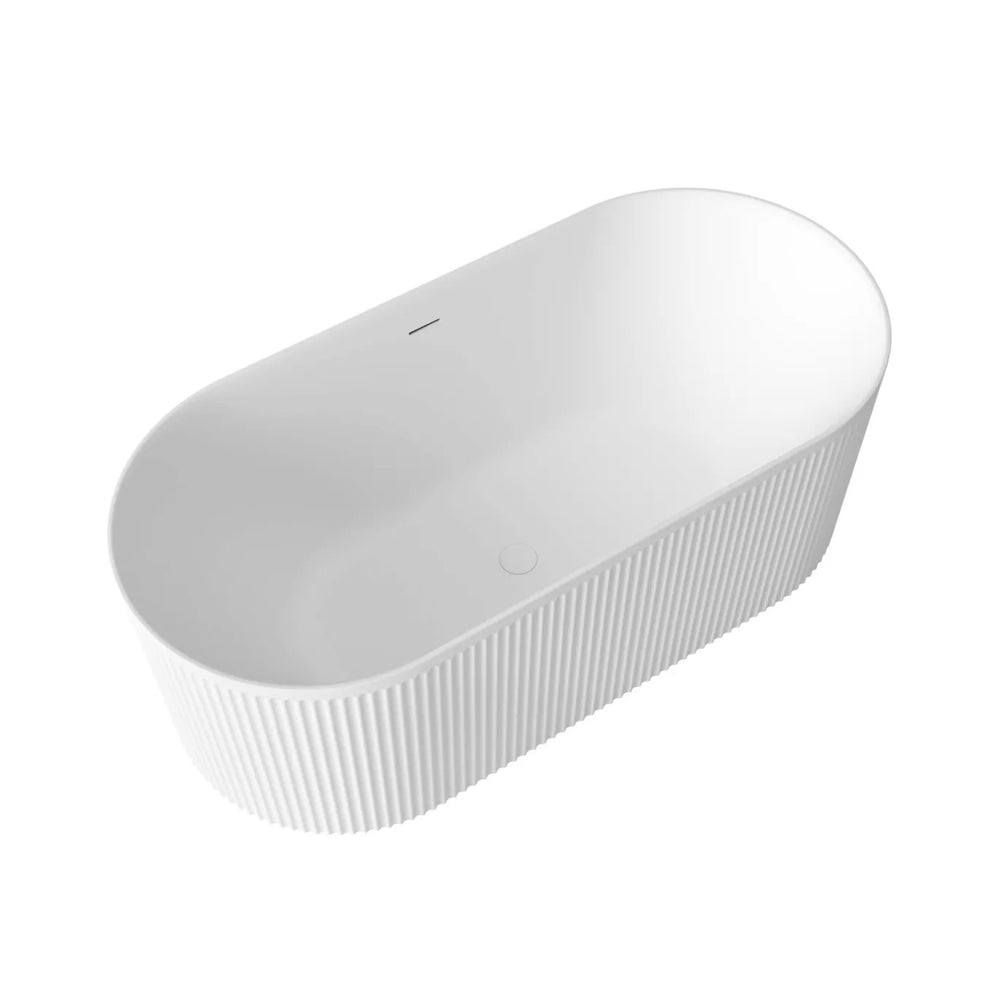 ATTICA HAVANA FLUTED FREESTANDING BATHTUB WITH INTEGRATED OVERFLOW MATTE WHITE (AVAILABLE IN 1500MM AND 1700MM)