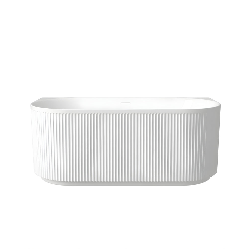 ATTICA HAVANA FLUTED MULTI-FIT BATHTUB WITH INTEGRATED OVERFLOW GLOSS WHITE (AVAILABLE IN 1500MM AND 1700MM)