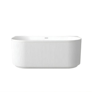 COPY - ATTICA HAVANA FLUTED MULTI-FIT BATHTUB WITH INTEGRATED OVERFLOW GLOSS WHITE (AVAILABLE IN 1500MM AND 1700MM)