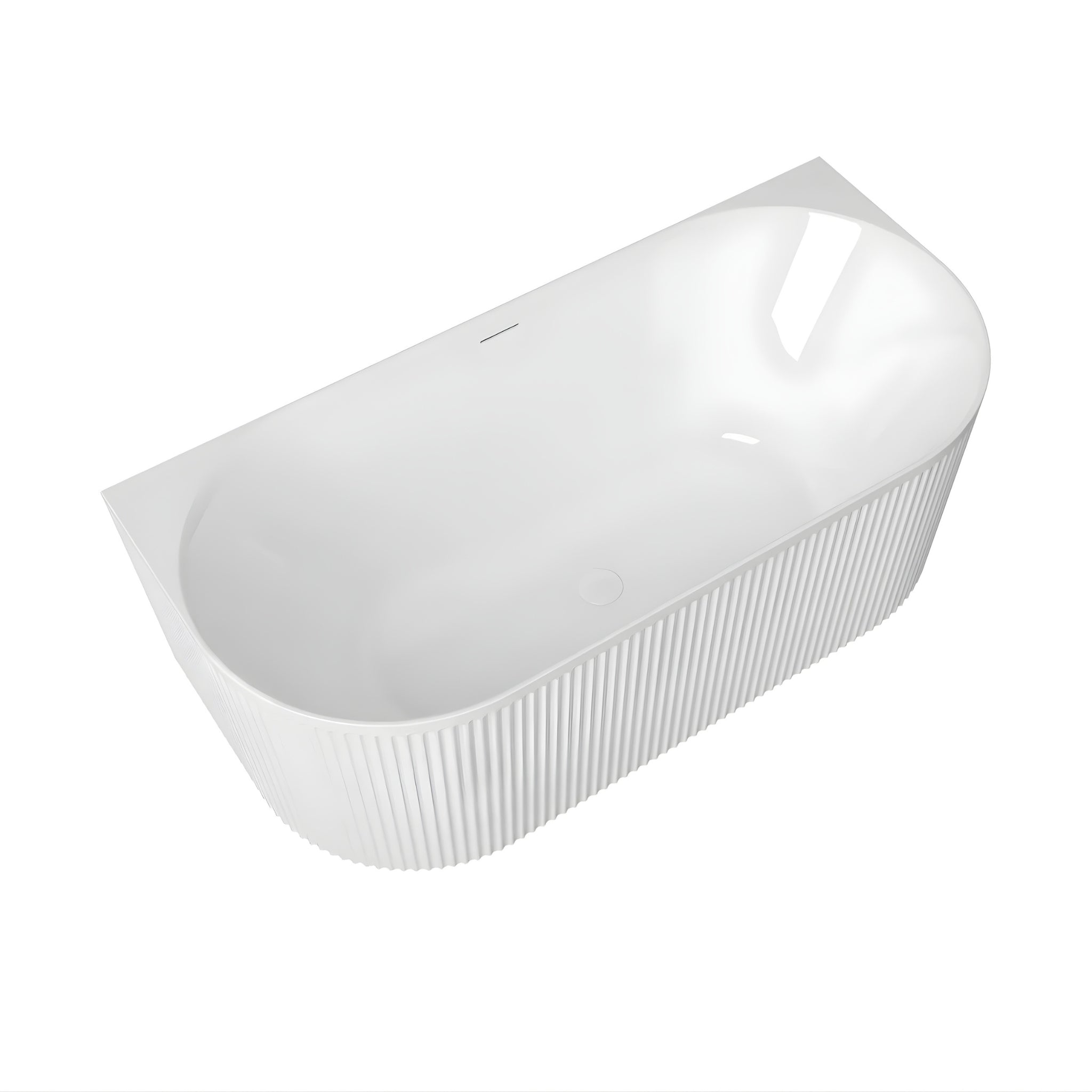 ATTICA HAVANA FLUTED MULTI-FIT BATHTUB WITH INTEGRATED OVERFLOW GLOSS WHITE (AVAILABLE IN 1500MM AND 1700MM)