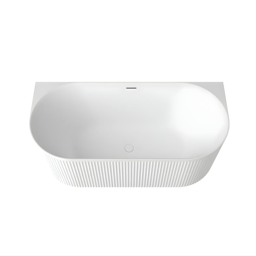ATTICA HAVANA FLUTED MULTI-FIT BATHTUB WITH INTEGRATED OVERFLOW MATTE WHITE (AVAILABLE IN 1500MM AND 1700MM)