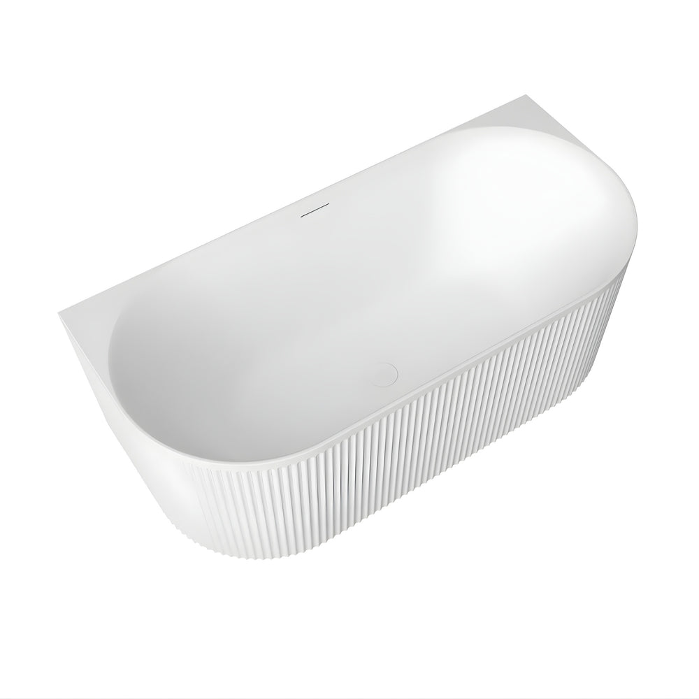 ATTICA HAVANA FLUTED MULTI-FIT BATHTUB WITH INTEGRATED OVERFLOW MATTE WHITE (AVAILABLE IN 1500MM AND 1700MM)